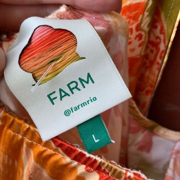 Farm Rio Dress Leopard Forest Sand Mini Fringe Sleeveless size Large - Picture 7 of 10